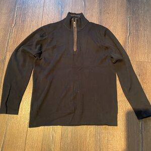 Men's Black Half-Zip Knit Sweater